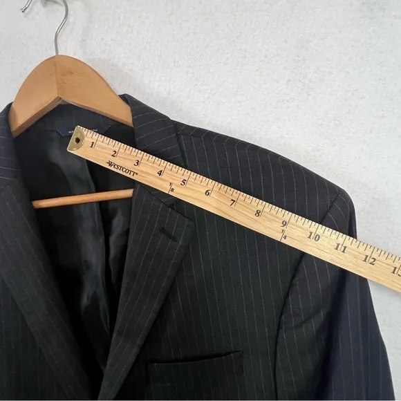 Ralph Lauren Mens Suit Jacket Sport Blazer Black Wool 44 L Golf